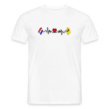 Cardio coeur Drapeau Pays-Bas, Hollande méridionale - T-shirt homme - blanc - Devant - AI Model Male 178 dark (178cm)