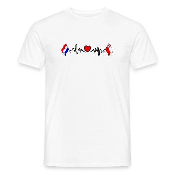 Coeur cardio avec drapeau Pays-Bas, Utrecht - T-shirt homme - blanc - Devant - AI Model Male 178 dark (178cm)