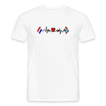 Cardio-Herz-Flagge Niederlande, Groningen - Männer T-Shirt - Weiß - Vorne - AI Model Male 178 dark (178cm)