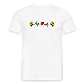 Herzfrequenz-Cardio für Wallonisch-Brabant, Belgien - Männer T-Shirt - Weiß - Vorne - AI Model Male 178 dark (178cm)