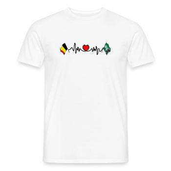 Cardio heart Flag Belgium, flag East Flanders - Men's T-Shirt - white - Front - AI Model Male 178 dark (178cm)