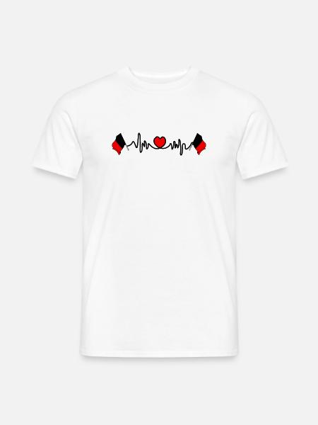 Cardio fréquence cardiaque pour Namur Belgique - T-shirt homme - blanc
