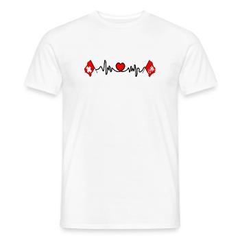 Cardio au cœur de la Suisse et drapeau de Nidwald - T-shirt homme - blanc - Devant - AI Model Male 178 dark (178cm)