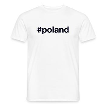 POLAND Hashtag Polen - Men's T-Shirt - white - Front - AI Model Male 178 dark (178cm)