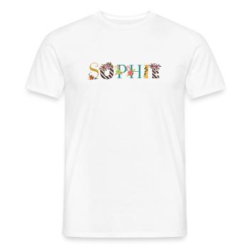 SOPHIE Name Art With Flowers Embroidered - Men's T-Shirt - white - Front - AI Model Male 178 dark (178cm)