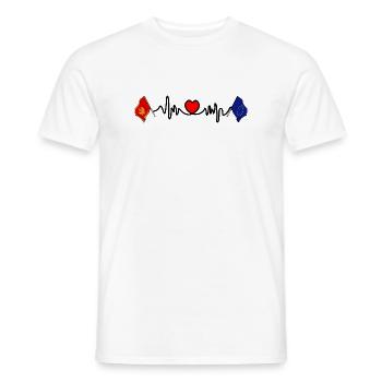 Cardio cardio Drapeau Monténégro, drapeau Europe - T-shirt homme - blanc - Devant - AI Model Male 178 dark (178cm)