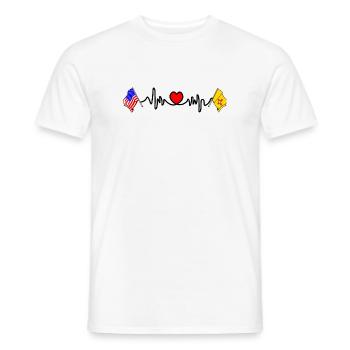 Cardio heart with USA flag and New Mexico flag - Men's T-Shirt - white - Front - AI Model Male 178 dark (178cm)