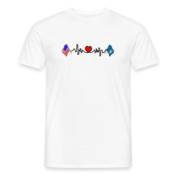 Cardio heart with USA flag and South Dakota flag - Men's T-Shirt - white - Front - AI Model Male 178 dark (178cm)