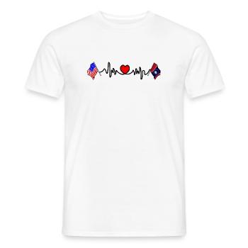 Cardio heart with USA flag and Mississippi flag - Men's T-Shirt - white - Front - AI Model Male 178 dark (178cm)