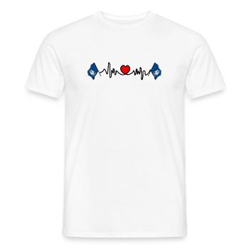 Cardio fréquence cardiaque pour Lousiane - T-shirt homme - blanc - Devant - AI Model Male 178 dark (178cm)