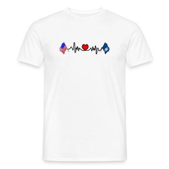 Cardio-Herz mit USA-Flagge und Lousiane-Flagge - Männer T-Shirt - Weiß - Vorne - AI Model Male 178 dark (178cm)