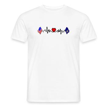 Cardio cardiaque avec drapeau des États-Unis et drapeau du Nebraska - T-shirt homme - blanc - Devant - AI Model Male 178 dark (178cm)