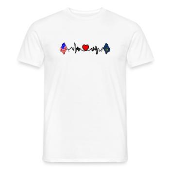 Cardio heart avec drapeau des États-Unis et drapeau de la Pennsylvanie - T-shirt homme - blanc - Devant - AI Model Male 178 dark (178cm)