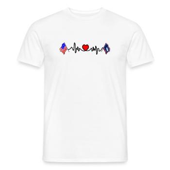 Cardio cardiaque avec drapeau des États-Unis et du Wyoming - T-shirt homme - blanc - Devant - AI Model Male 178 dark (178cm)