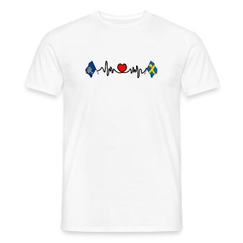 Dalécarlie et Suède – Au rythme de vos racines - T-shirt homme - blanc - Devant - AI Model Male 178 dark (178cm)