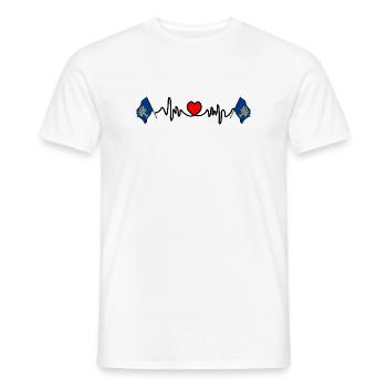 Blekinge, Schweden – Liebe in jedem Herzschlag - Männer T-Shirt - Weiß - Vorne - AI Model Male 178 dark (178cm)