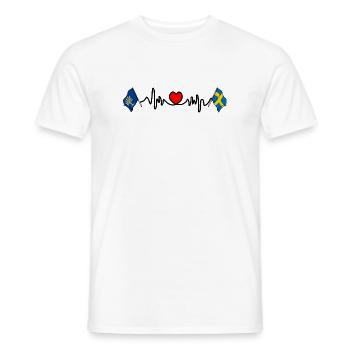 Blekinge & Schweden – Herz für die Region - Männer T-Shirt - Weiß - Vorne - AI Model Male 178 dark (178cm)
