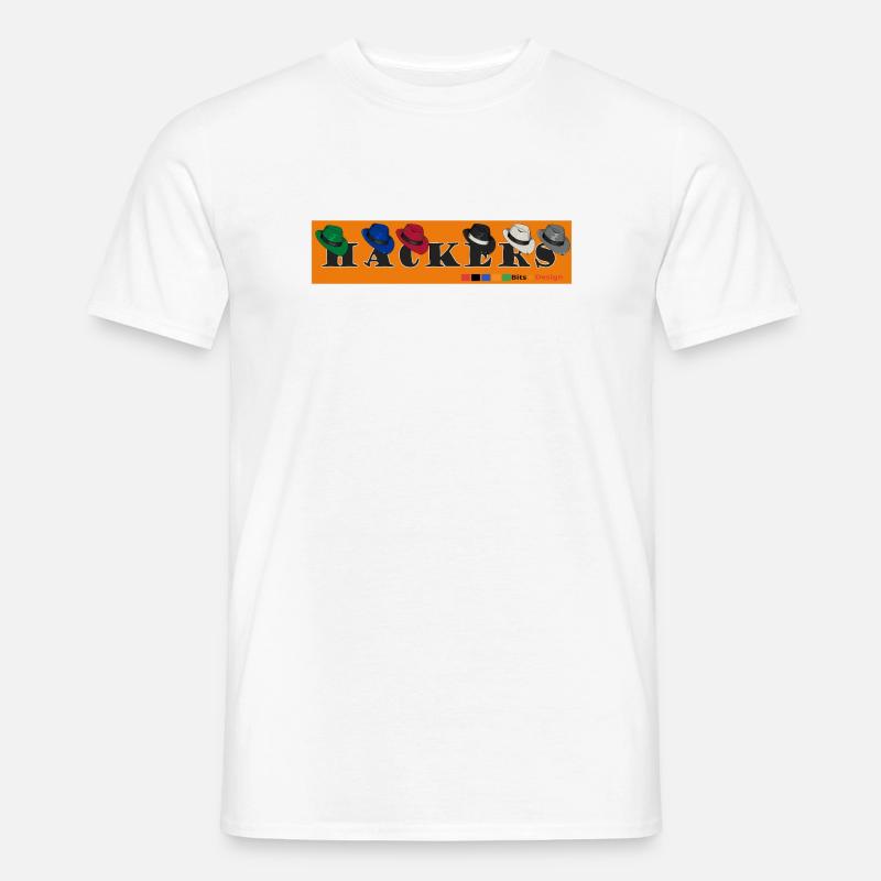 Hackers Logo Retro Design - Männer T-Shirt - Weiß