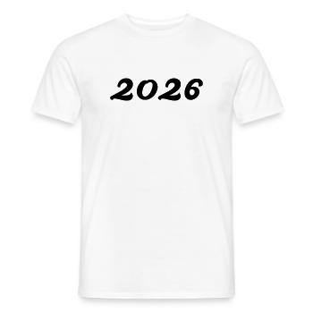 2026 - Men's T-Shirt - white - Front - AI Model Male 178 dark (178cm)