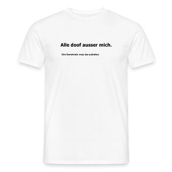 Démocratie - T-shirt homme - blanc - Devant - AI Model Male 178 dark (178cm)
