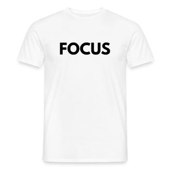 FOCUS – Minimalist Streetwear T-Shirt - Men's T-Shirt - white - Front - AI Model Male 178 dark (178cm)