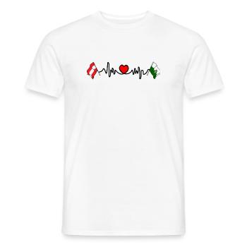 Drapeaux de Styrie avec battement de cœur - T-shirt homme - blanc - Devant - AI Model Male 178 dark (178cm)