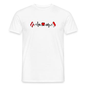 Drapeaux du Vorarlberg avec battement de cœur - T-shirt homme - blanc - Devant - AI Model Male 178 dark (178cm)