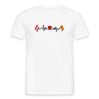 Kärnten Drapeaux Battements de cœur - T-shirt homme - blanc - Devant - AI Model Male 178 dark (178cm)