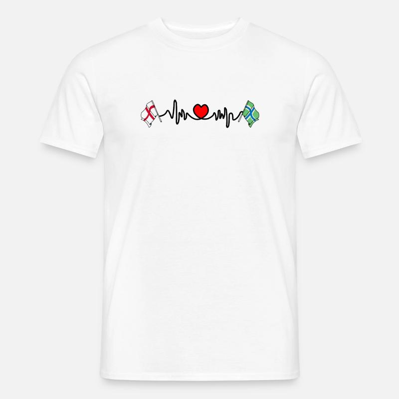 Herzfrequenz in Gloucestershire & England - Männer T-Shirt - Weiß