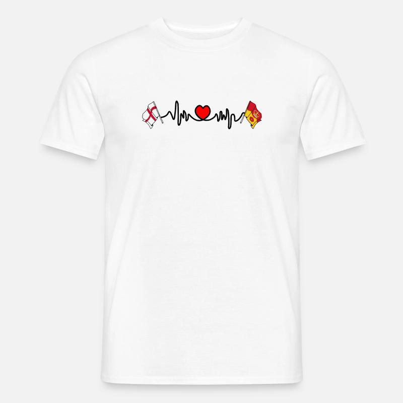 Herzfrequenz Hampshire & England - Männer T-Shirt - Weiß