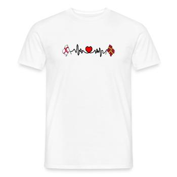 Drapeau du Northamptonshire avec drapeau anglais - T-shirt homme - blanc - Devant - AI Model Male 178 dark (178cm)