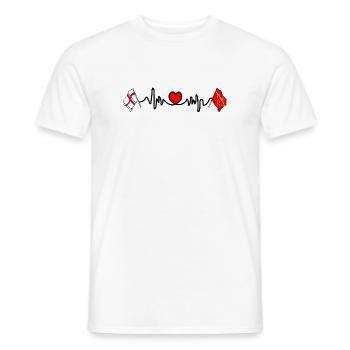 East Sussex-Flagge + englische Flagge mit Herzschlag - Männer T-Shirt - Weiß - Vorne - AI Model Male 178 dark (178cm)