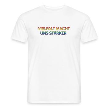 La diversité nous rend plus forts - T-shirt homme - blanc - Devant - AI Model Male 178 dark (178cm)