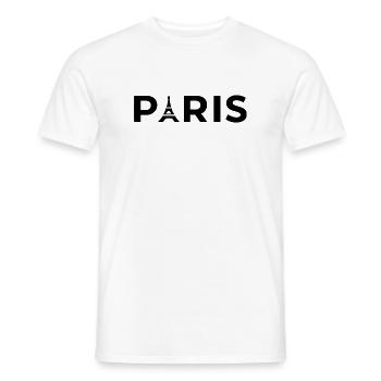 Paris Eiffel Tower Noir Souvenir France - T-shirt homme - blanc - Devant - AI Model Male 178 dark (178cm)