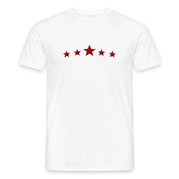 Rote Sternenreihe Fünf Sterne Grafik - Männer T-Shirt - Weiß - Vorne - AI Model Male 178 dark (178cm)