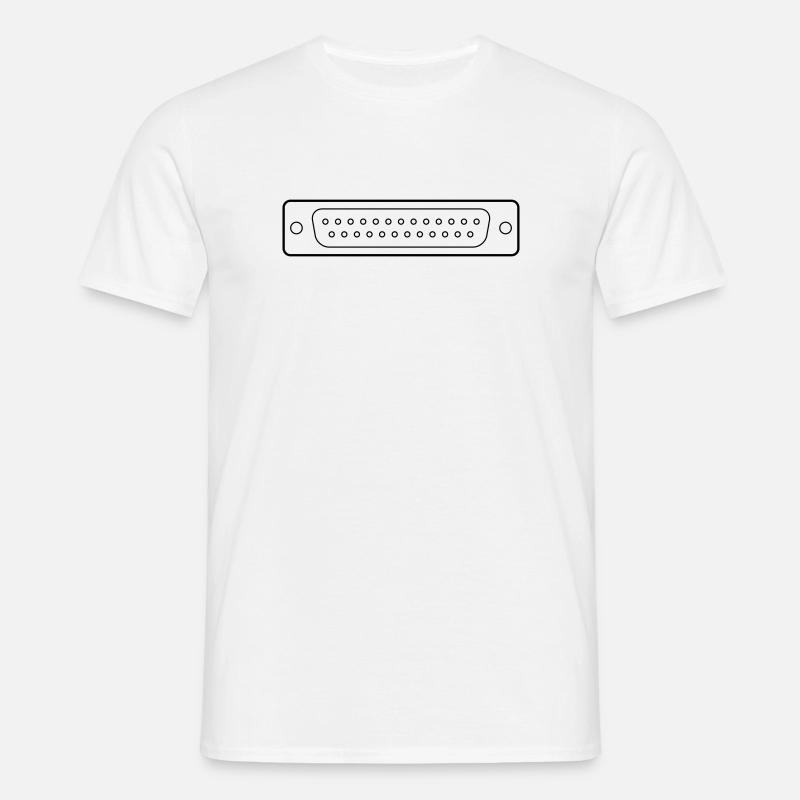 DB 25 Connector Parallel, Printer - Men's T-Shirt - white