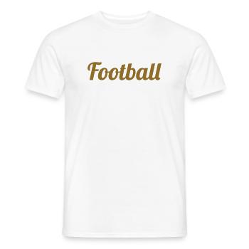 Goldenes Fußballdesign: Die Eleganz des Spielmachers - Männer T-Shirt - Weiß - Vorne - AI Model Male 178 dark (178cm)
