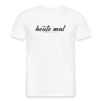 Heute mal überraschen lassen – Minimal Typografie - Männer T-Shirt - Weiß - Vorne - AI Model Male 178 dark (178cm)