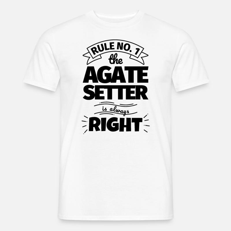 AGATE SETTER lustiges Geschenk - Männer T-Shirt - Weiß