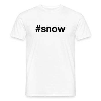 SNOW Hashtag sports d’hiver - T-shirt homme - blanc - Devant - AI Model Male 178 dark (178cm)