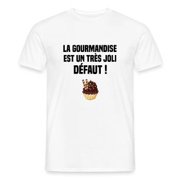 la gourmandise est un très jolie défaut cadeau fun - T-shirt homme - blanc - Devant - AI Model Male 178 dark (178cm)