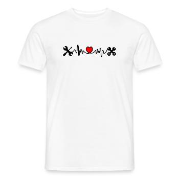 Werkzeuge mit Herzkardiogramm - Männer T-Shirt - Weiß - Vorne - AI Model Male 178 dark (178cm)