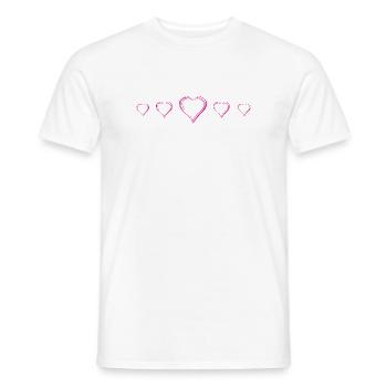 Hand Drawn Pink Hearts Doodle Romance Love - Men's T-Shirt - white - Front - AI Model Male 178 dark (178cm)