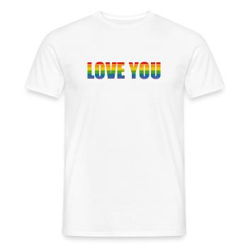 Regenbogenstreifen love you LGBT lgbtqi queer - Männer T-Shirt - Weiß - Vorne - AI Model Male 178 dark (178cm)