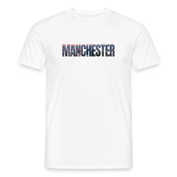 Manchester Skyline - Men's T-Shirt - white - Front - AI Model Male 178 dark (178cm)