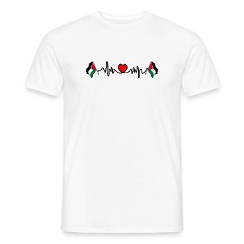 Cardio de fréquence cardiaque pour la Palestine - T-shirt homme - blanc - Devant - AI Model Male 178 dark (178cm)