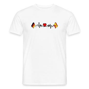 Cardio coeur avec drapeau Allemagne et drapeau Espagne - T-shirt homme - blanc - Devant - AI Model Male 178 dark (178cm)