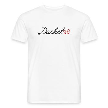 Herz Hund Linienkunst - Männer T-Shirt - Weiß - Vorne - AI Model Male 178 dark (178cm)