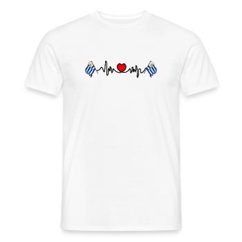 Heart rate cardio for Uruguay - Men's T-Shirt - white - Front - AI Model Male 178 dark (178cm)