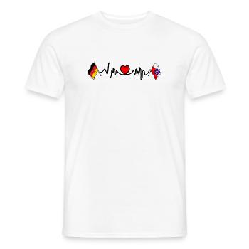 Cardio heart Flag Germany, Thuringia - Men's T-Shirt - white - Front - AI Model Male 178 dark (178cm)